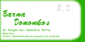 barna domonkos business card